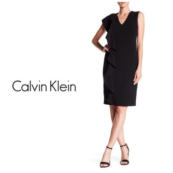 Calvin Klein Dresses & Skirts - Womens Calvin Klein Black Dress Cocktail Scuba 12